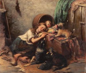EDMONSTON Samuel 1825-1904,THE SLEEPING NURSEMAID,GFL Fine art AU 2021-11-23