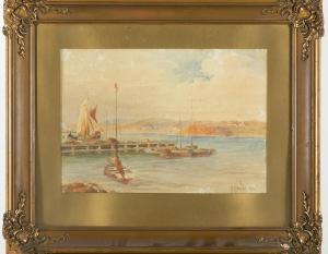 Edmuston Harold,Boats on the wharf,1923,Leonard Joel AU 2018-02-07