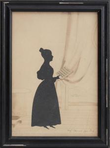 EDOUART Augustin Amant C.F 1789-1861,Full-Length Silhouette of a Young Lady wi,1836,Stair Galleries 2016-08-05