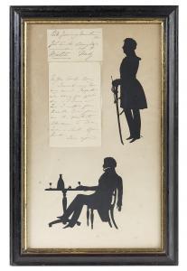 EDOUART Augustin Amant C.F 1789-1861,Two Portrait Silhouettes of the Perg Broth,New Orleans Auction 2018-12-08