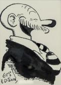 EDSON Gus 1901-1966,profile of a laughing man,888auctions CA 2018-12-20