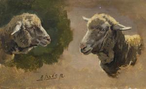 EDVI ILLES Aladar 1870-1958,Sheeps,Pinter HU 2022-10-19