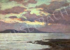 EDVI ILLES Aladar 1870-1958,Sunset at Lake Balaton,Kieselbach HU 2023-12-17