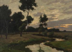 EDVI ILLES Aladar 1870-1958,Sunset landscape,John Moran Auctioneers US 2012-10-16