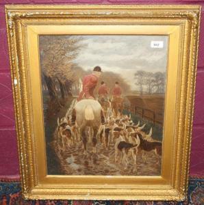 EDWARDIAN SCHOOL,Huntsman and hounds in the rain,Reeman Dansie GB 2012-04-24