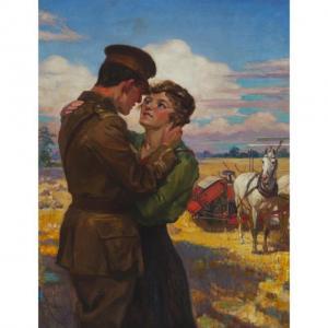 EDWARDS Harry C 1868-1922,CANADIAN SOLDIER RETURNING HOME,c. 1917,Waddington's CA 2021-11-25