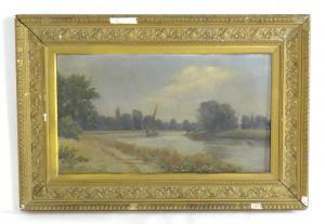 EDWARDS J.R,A sailing boat on the River Thames, near Isleworth,1897,Claydon Auctioneers 2022-08-28