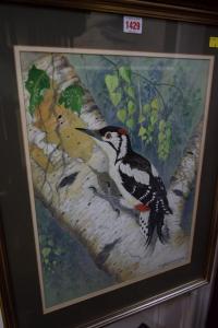 EDWARDS Norma,a great spotted woodpecker,1987,Stride and Son GB 2017-05-26