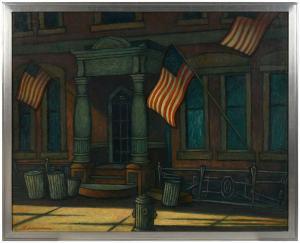 EDWARDSON Larry 1904-1995,Flag Day - West 18th St., New York City,1963,Brunk Auctions US 2018-11-17