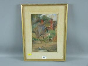 EDWIN FRANCIS,Thatched cottage with poultry on a track,Rogers Jones & Co GB 2015-09-29