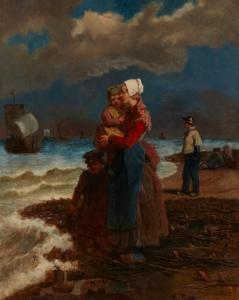 EECKHOUT Jacobus Josephus,A mother and her children at the shore,John Moran Auctioneers 2024-04-10