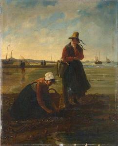 EECKHOUT Jacobus Josephus,Femmes de Blankenberge ramassant des moules,1859,VanDerKindere 2023-02-14