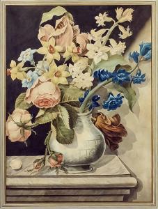 EELKEMA Eelke Jelles 1788-1839,Flowers in a vase and fruit,1809,Canterbury Auction GB 2018-10-02