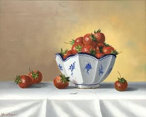 EERDMANS Johannes 1950,still life of a bowl of strawberries,Duggleby Stephenson (of York) 2020-03-13