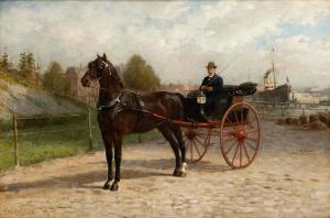 EERELMAN Otto 1839-1926,Mr Van Breenum in a tilbury with his horse Topsy, ,Venduehuis NL 2023-11-14