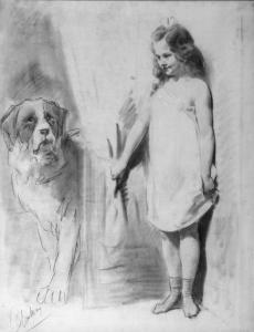 EERELMAN Otto 1839-1926,Young girl with St. Bernard,Christie's GB 1999-01-19