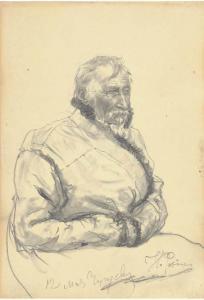 EFTIMOVICH REPIN Ilia 1844-1930,Portrait of a gentleman in a sheepskin kaftan,Christie's 2005-11-30