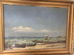 EGE Mogens 1892-1946,Coast scenery with Kronborg in the background,Bruun Rasmussen DK 2022-10-20