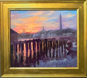 EGELI Arthur 1964,Provincetown pier at sunset,CRN Auctions US 2022-11-06