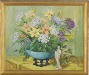 EGGEMEYER Maude 1877-1934,Blue and Gold Daylillies with Still Life,Christie's GB 2010-07-22