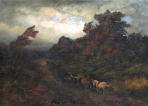 EGGENA Gustav 1850-1915,Landschaft mit Pferdekutsche,1901,Scheublein Art & Auktionen DE 2021-05-14