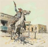 EGGENHOFER Nicholas 1897-1985,Untitled (Cowboy and Saloon),Santa Fe Art Auction US 2018-11-10