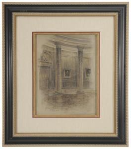 EGGERS Otto R 1882-1964,View of Rotunda Morehead Bldg Chapel Hill NC,1948,Brunk Auctions 2014-01-18