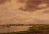 EGGINTON Frank J 1908-1990,Extensive River Landscape with Town,1972,Keys GB 2010-07-09