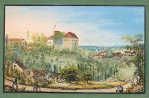 EGGLI Jakob 1812-1880,A view of Wyden Castle in Ossingen,1864,Galerie Koller CH 2021-03-26