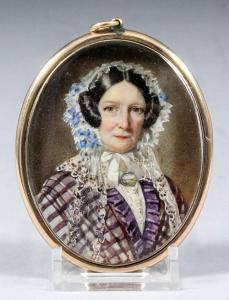 EGLEY William 1798-1870,shoulder length portrait of Mrs Johnson,Canterbury Auction GB 2019-04-09