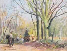 EHLINGER Christian 1931,Cavalier dans la forêt,Osenat FR 2021-01-31