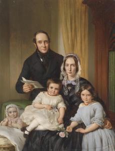 EHNLE Adrianus Johannes 1819-1863,Family Portrait,1850,Palais Dorotheum AT 2013-03-13