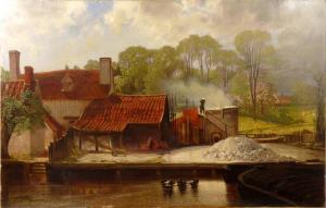EHRKE Edward 1837-1884,A LIME KILN BY A CANAL,1865,Sworders GB 2013-02-26