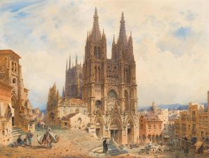 EIBNER Friedrich 1825-1877,The cathedral of Burgos,1872,Palais Dorotheum AT 2022-09-28