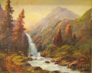 EICHER R 1900-1900,Rugged Landscape with Waterfall,Skinner US 2010-07-21