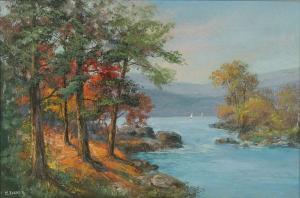 EICHER R,summer landscape with sailboats out on the lake,20th century,Ripley Auctions 2010-02-27