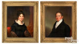 EICHHOLTZ Jacob 1776-1842,portraits of Charles Pierce and Frances Blair Pier,Pook & Pook 2024-01-18