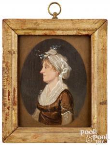 EICHHOLTZ Jacob 1776-1842,profile portrait of Anne Collet, wife of John Coll,Pook & Pook 2024-01-19