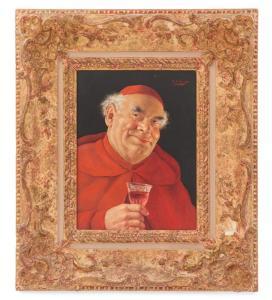 EICHINGER Erwin 1892-1950,Merry Cardinal Enjoying a Glass of Port,New Orleans Auction US 2024-01-24