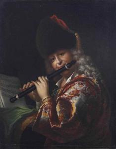 EICHLER Johann Conrad 1680-1748,A flute player,Christie's GB 2016-11-15