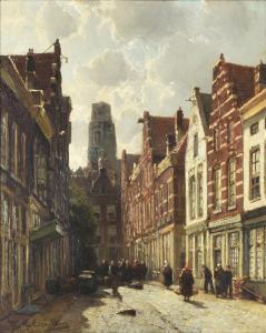 EICKELBERG Willem Hendrik,A street scene in Rotterdam with the cathedral bey,Dreweatts 2021-05-27