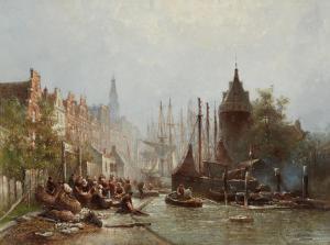 EICKELBERG Willem Hendrik 1845-1920,Busy Fisherfolk,19th Century,Sotheby's GB 2021-10-25