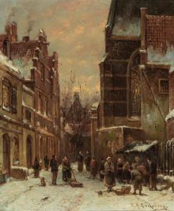 EICKELBERG Willem Hendrik 1845-1920,Townsfolk on a Busy Street, Possibly,AAG - Art & Antiques Group 2023-06-19