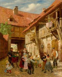 EILERS Wilhelm 1857-1919,Peasant festival in a small town,1891,Galerie Koller CH 2017-03-29
