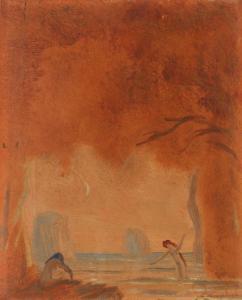 EILSHEMIUS Louis Michel,Moonlit landscape with two figures,Butterscotch Auction Gallery 2018-11-04