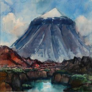 EINARSSON Axel 1900-1900,Icelandic landscape with volcano,1956,Bruun Rasmussen DK 2016-06-06