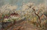 EINDINI GERLIW R 1900-1900,Straße mit blühenden Obstbäumen,Palais Dorotheum AT 2010-11-16