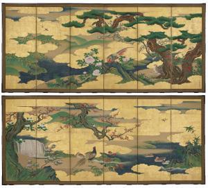 eino Kano 1631-1697,Birds and Flowers of Four Seasons,Christie's GB 2021-03-16