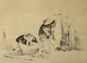 eino Kano 1631-1697,The two eccentric monks Kanzan and Jittoku,Bonhams GB 2015-11-12