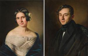 EINSLE Anton 1801-1871,„Damen- und Herrenporträt\“,1836-1842,im Kinsky Auktionshaus AT 2022-06-28